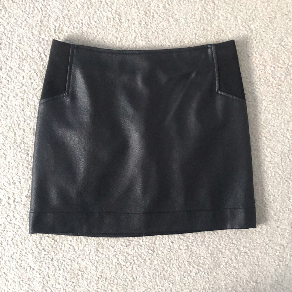 BCBGMaxAzria Leather Mini Skirt